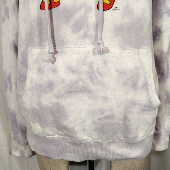 Simpson TAG tie-dyed hoodie, women, lavender/white Marge with the sax, Pockets,S - Picture 9 of 10